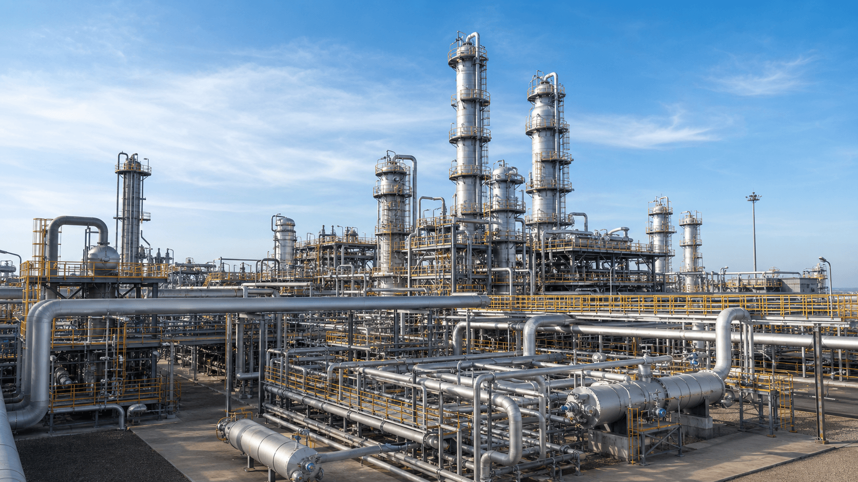 Generated refinery and pipe rack facility